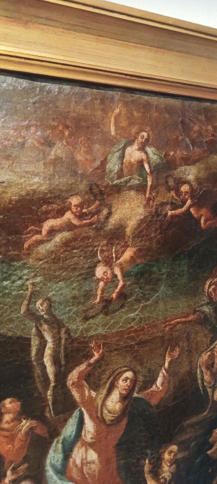 photo for sale Dipinto Antico .  Olio Su Tela Assunzione Della Vergine XVIII Secolo