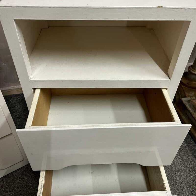 Mid Century Vintage Liden 1950's Chest Of 4 Drawers And Bedside Cabinet White photo vinterior