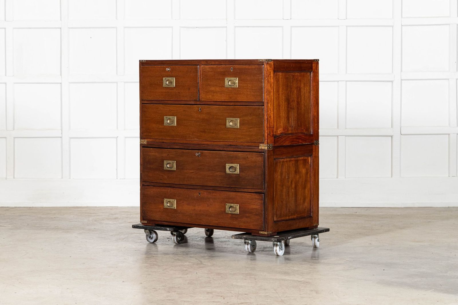 English 19thc Mahogany Campaign Chest photo for sale