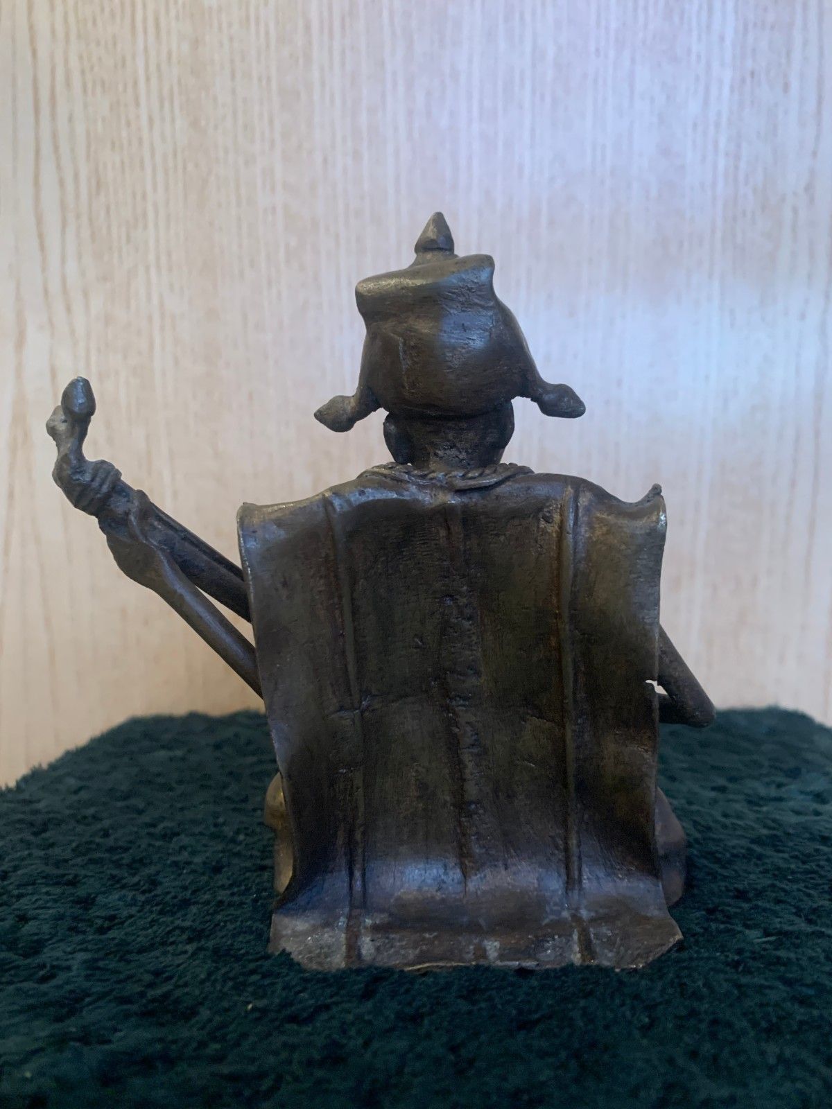 Vintage West African Bronze Musician Sculpture Early Mid 1900's photo vintage