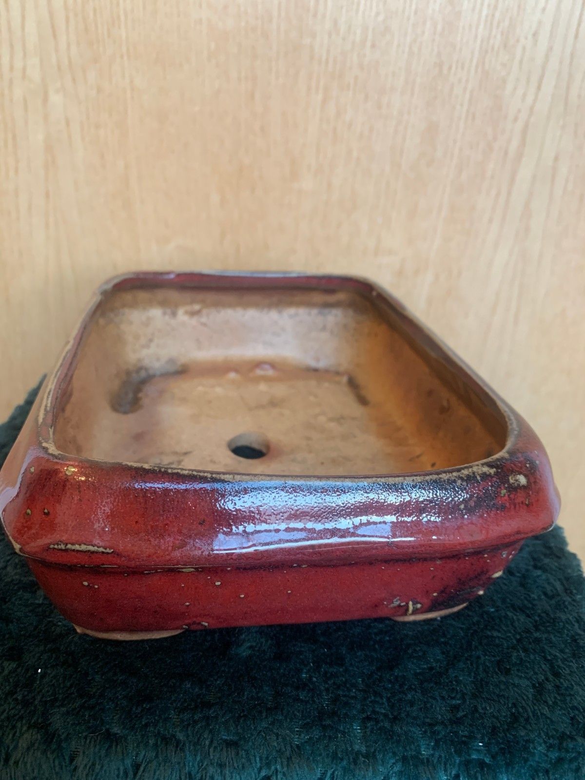 Antique Ceramic Japanese Bonsai Pot / Planter – Deep Russet Glaze C 1900 1930 photo 137.0