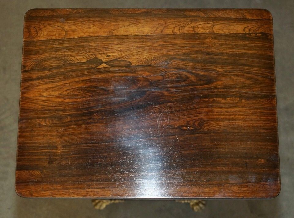 Stunning Antique William IV 1830 Rosewood With Ormolu Mounted Feet Side Table photo Furniture