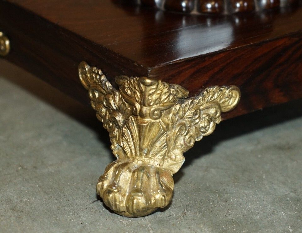 Furniture Stunning Antique William IV 1830 Rosewood With Ormolu Mounted Feet Side Table photo
