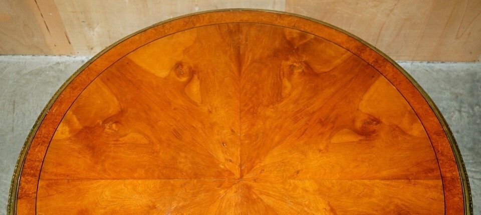 Important Continental Walnut Amboyna Giltwood Dining Or Extra Large Centre Table photo for sale