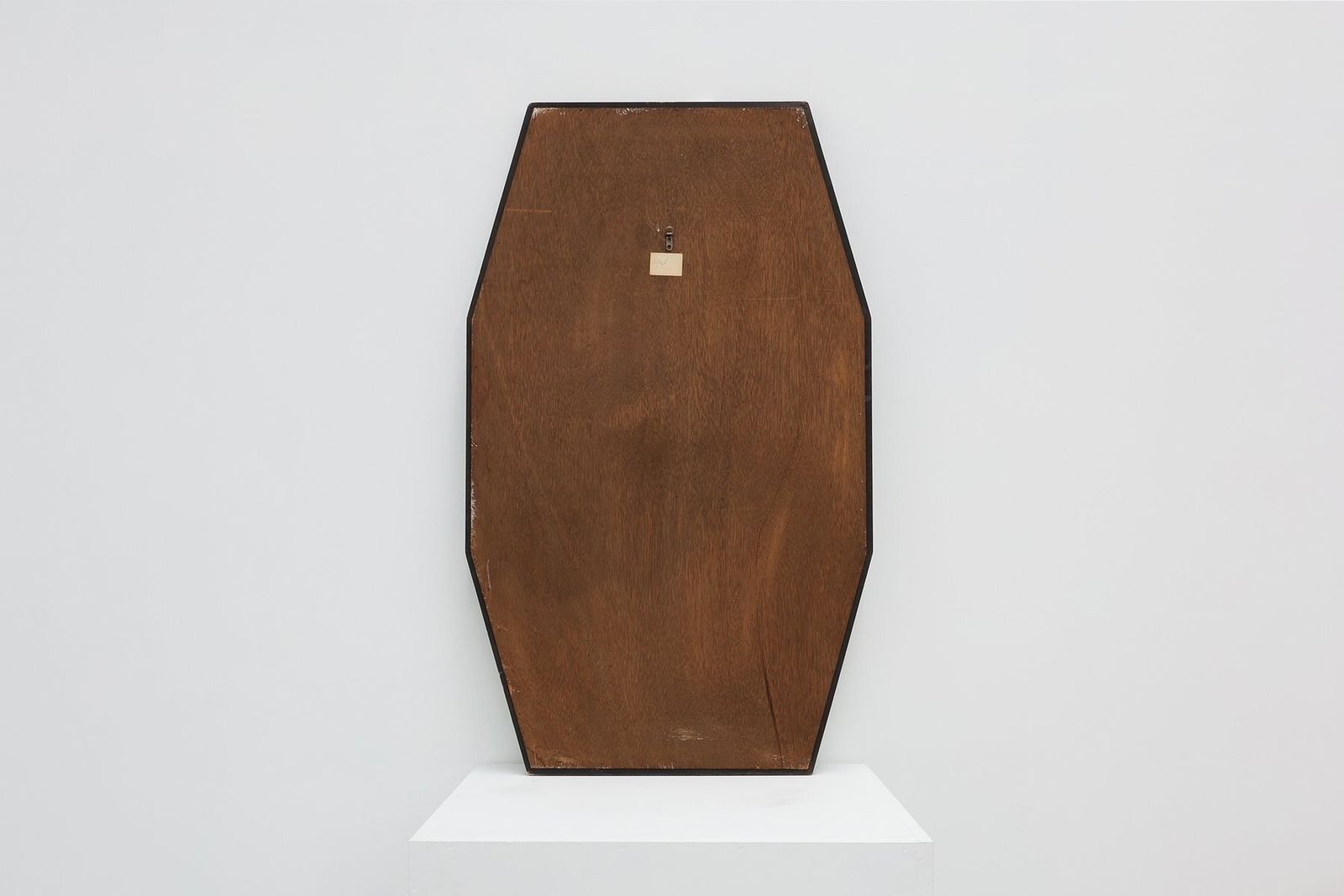 photo for sale Mid Century Modern Graphical Octagonal Mirror With Black Wooden And Mirror Frame, 1960s