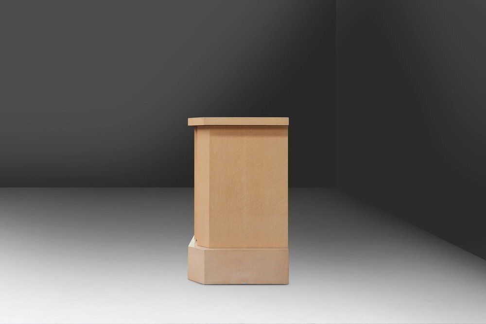 Ivory Lacquer Sideboard In Burl Wood By Jean Claude Dresse, 1970s photo furniture