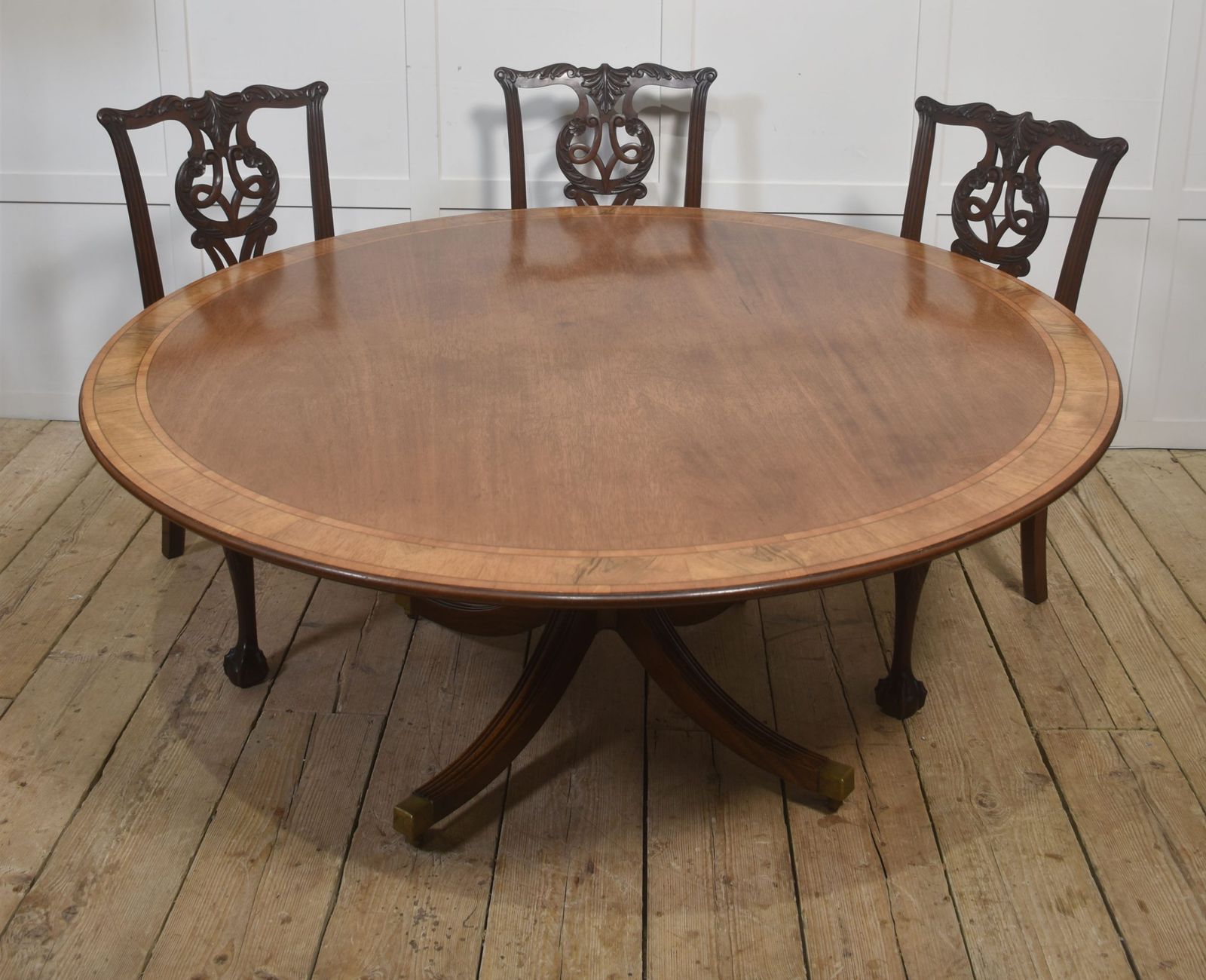 Elegant Georgian Style Mahogany Pedestal Dining Table photo furniture