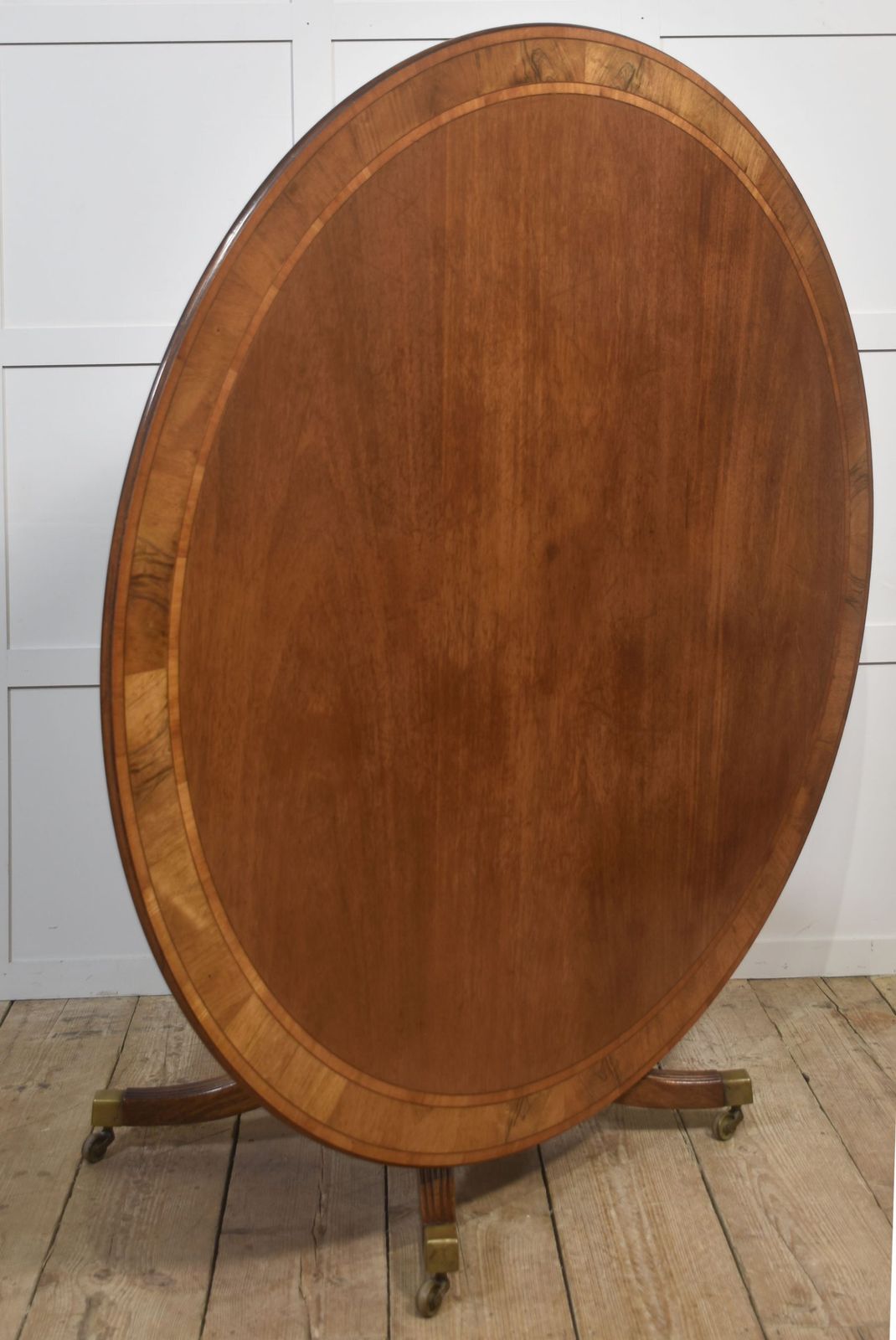 photo for sale Elegant Georgian Style Mahogany Pedestal Dining Table
