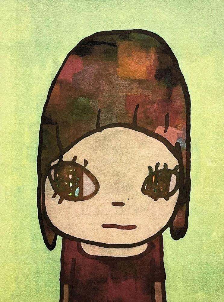 After Nara Yoshitomo, Portrait Of A Girl, 1990s, Limited Edition Lithograph photo furniture