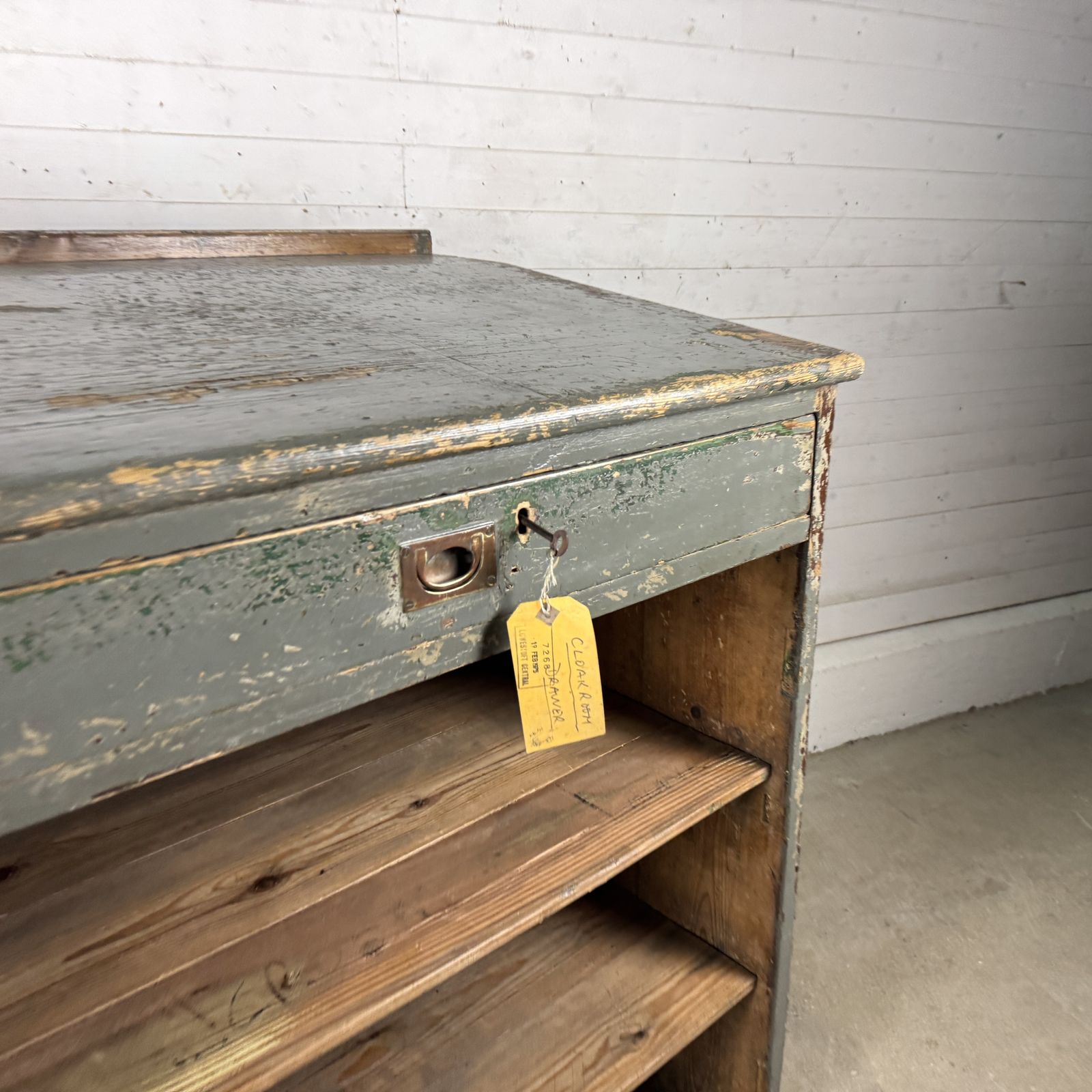 Antique Railway Station Ticket Office Sloped Top Counter Unit With Drawer photo buy