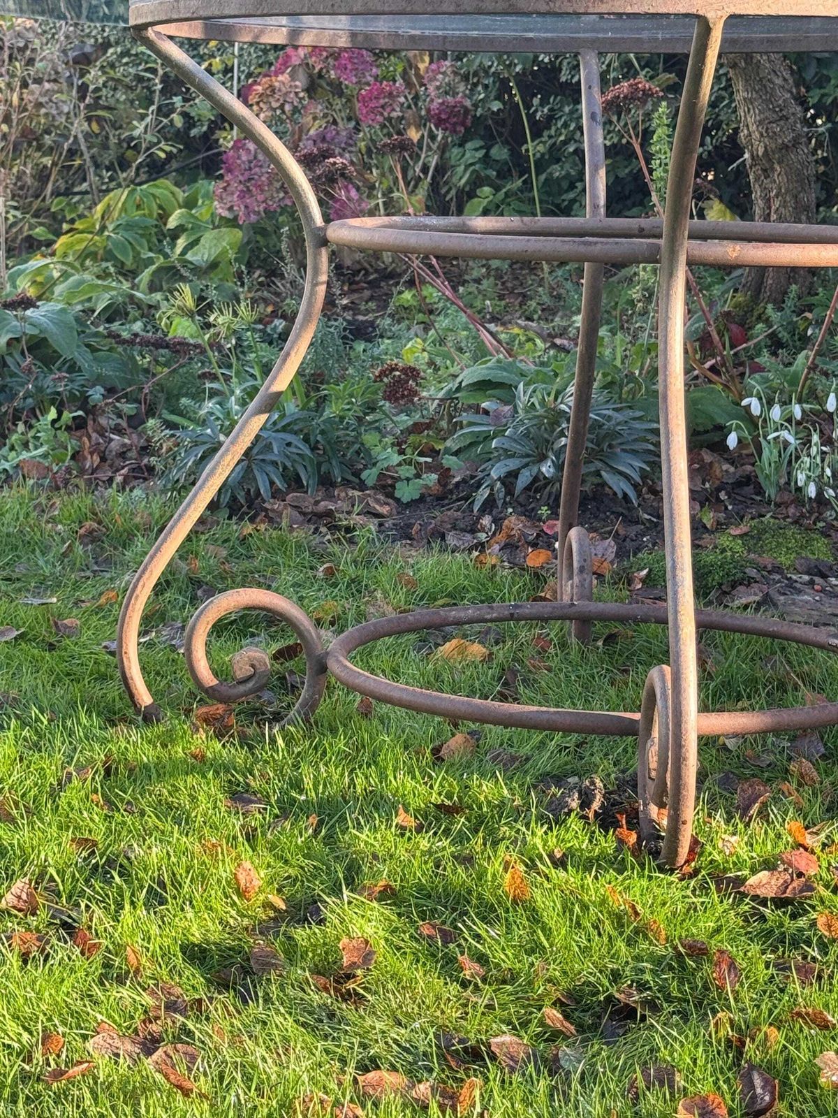 Vintage Wrought Iron Dining Table. photo for sale