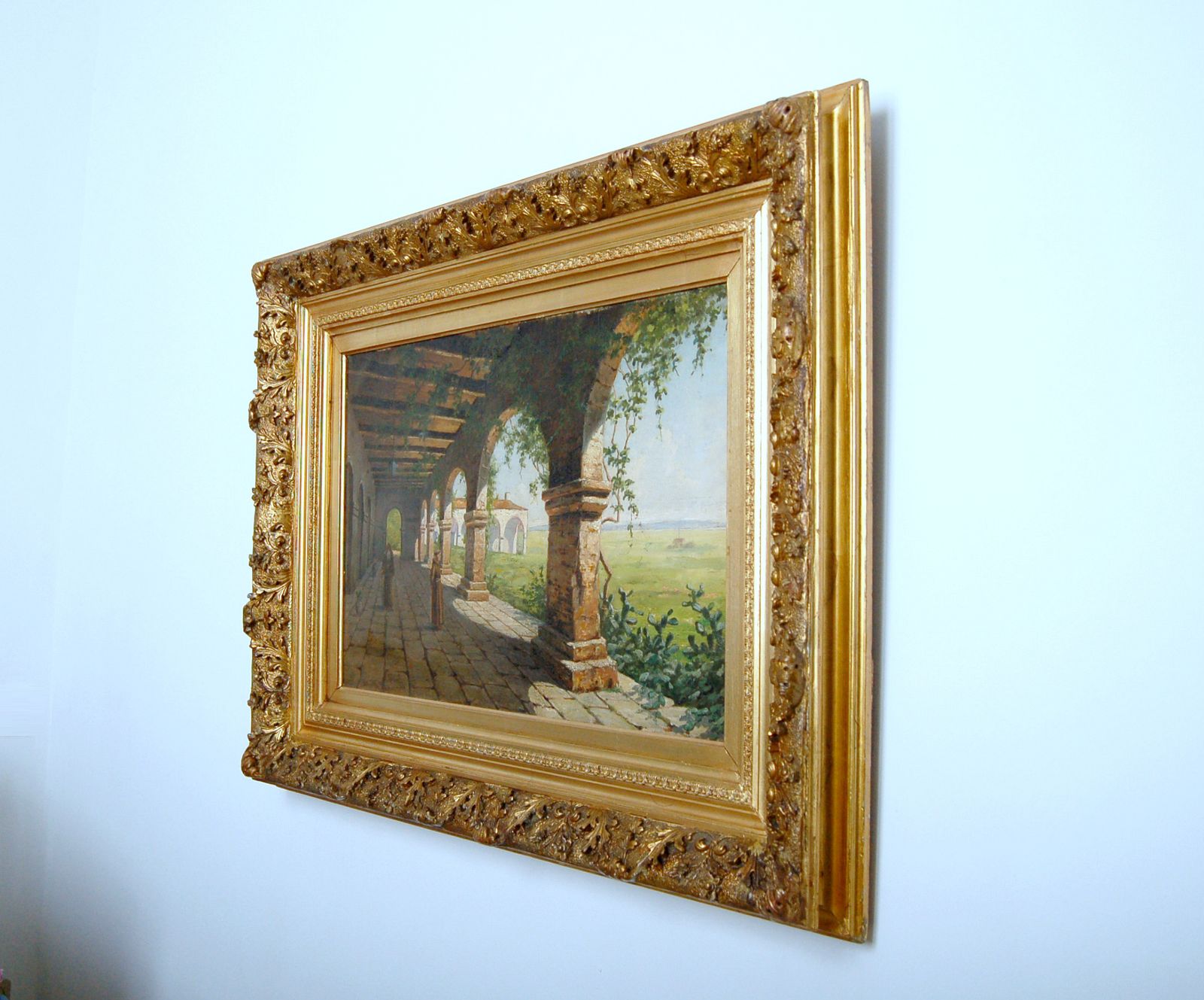 Achille Vianelli   Oil On Canvas   Il Chiostro 1886 photo furniture