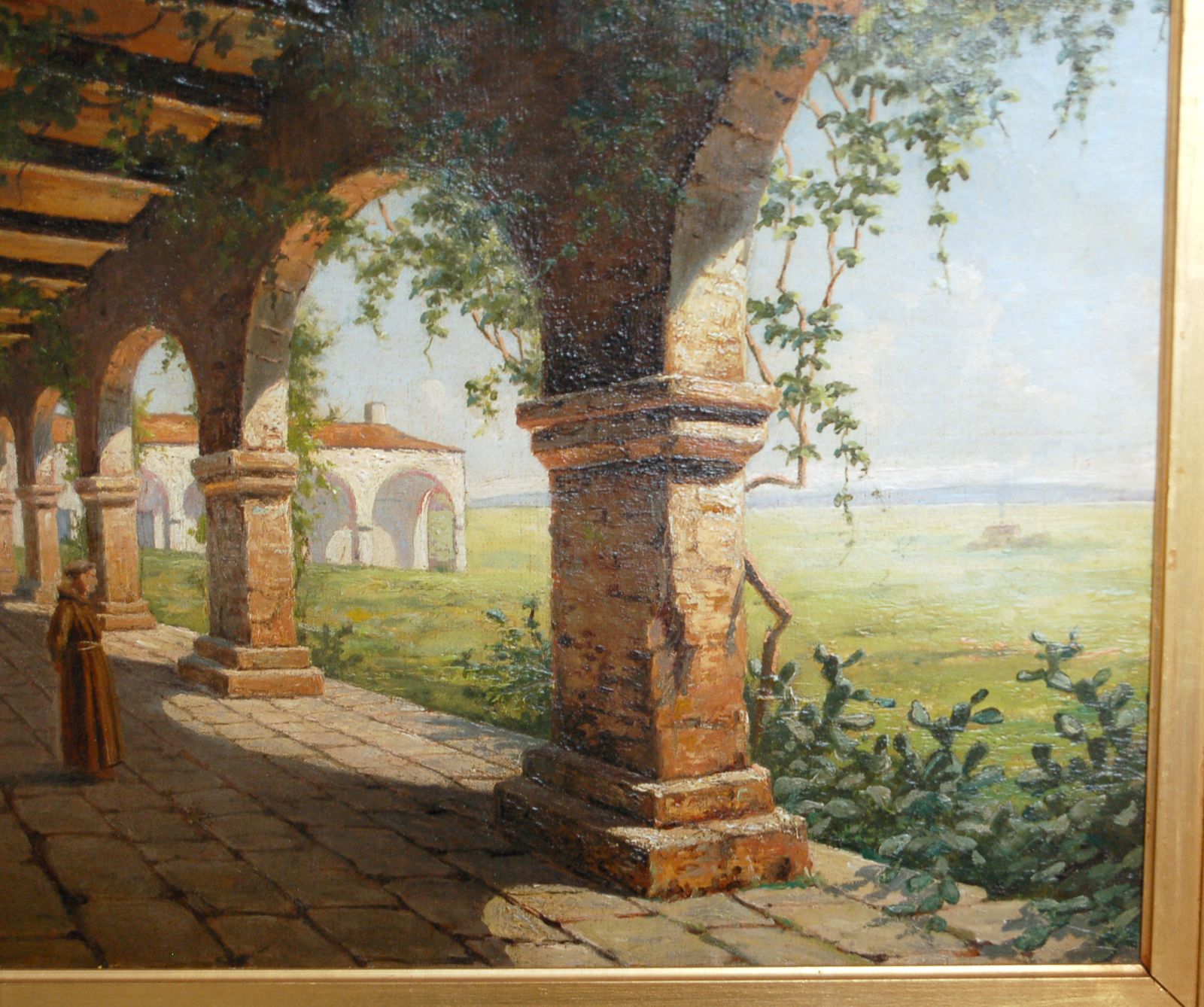 Achille Vianelli   Oil On Canvas   Il Chiostro 1886 photo for sale