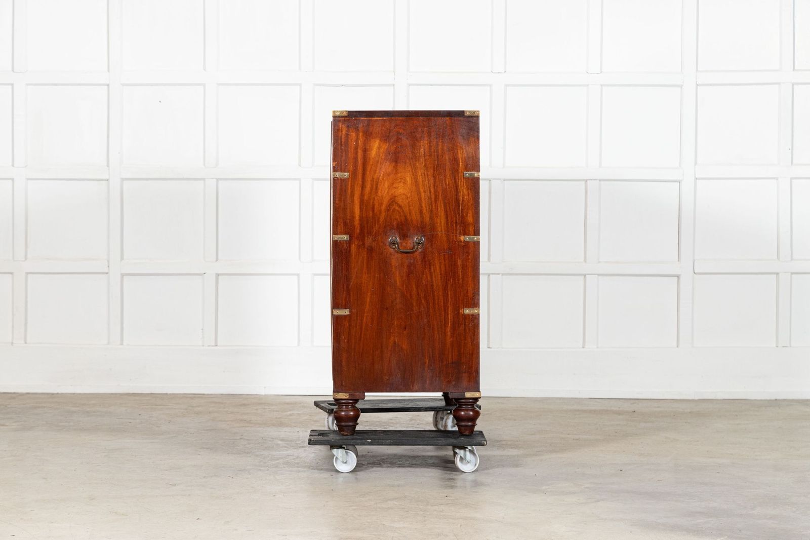 English 19thc Mahogany Campaign Chest Drawers photo buy