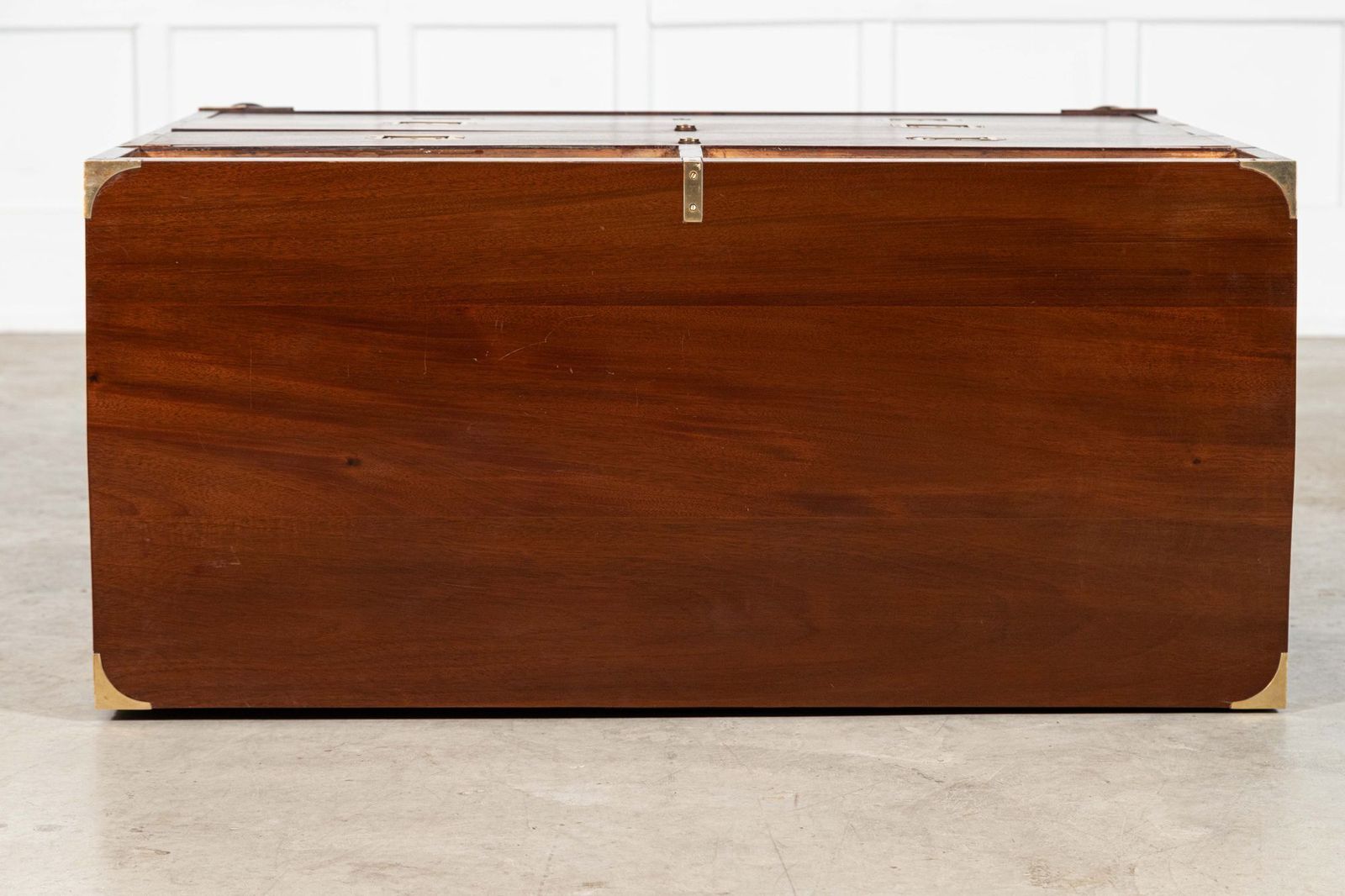 English 19thc Mahogany Campaign Chest Drawers photo vintage