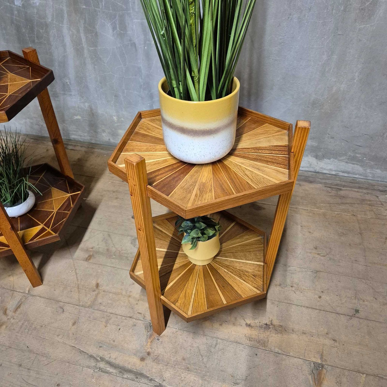 Mid Century Marquetry Two Tier Stand, Czechoslovakia, 1960s–1970s photo 557.0
