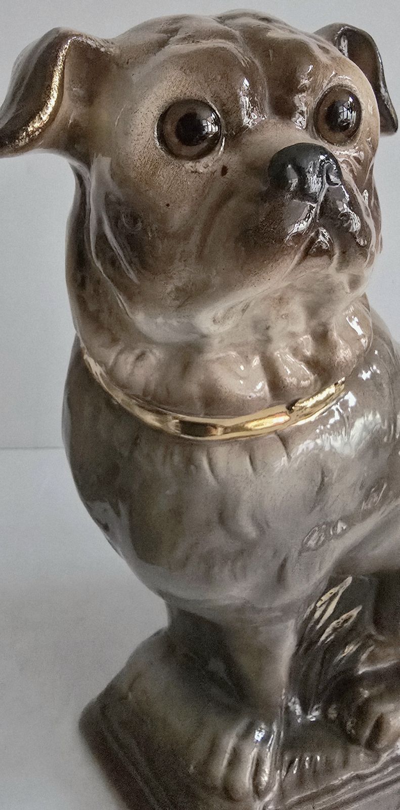 A Pair Of Antique Staffordshire Pottery Pugs, Wally Dogs. photo for sale