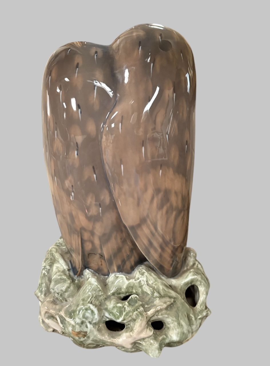 Large Royal Copenhagen Porcelain “Two Barn Owls” Figure (Model 283) photo Art