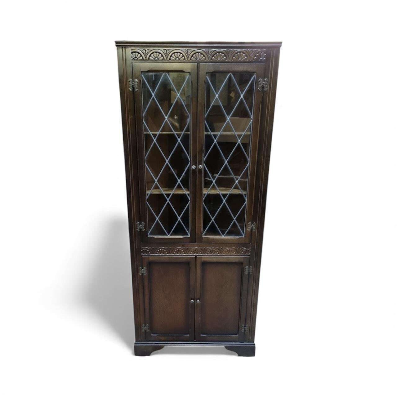 Vintage Oak Corner Cabinet / Priory Oak / 1970s photo furniture