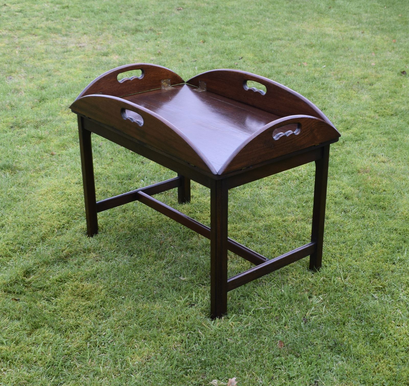 Early 20th Century Mahogany Butlers Tray On Stand photo for sale
