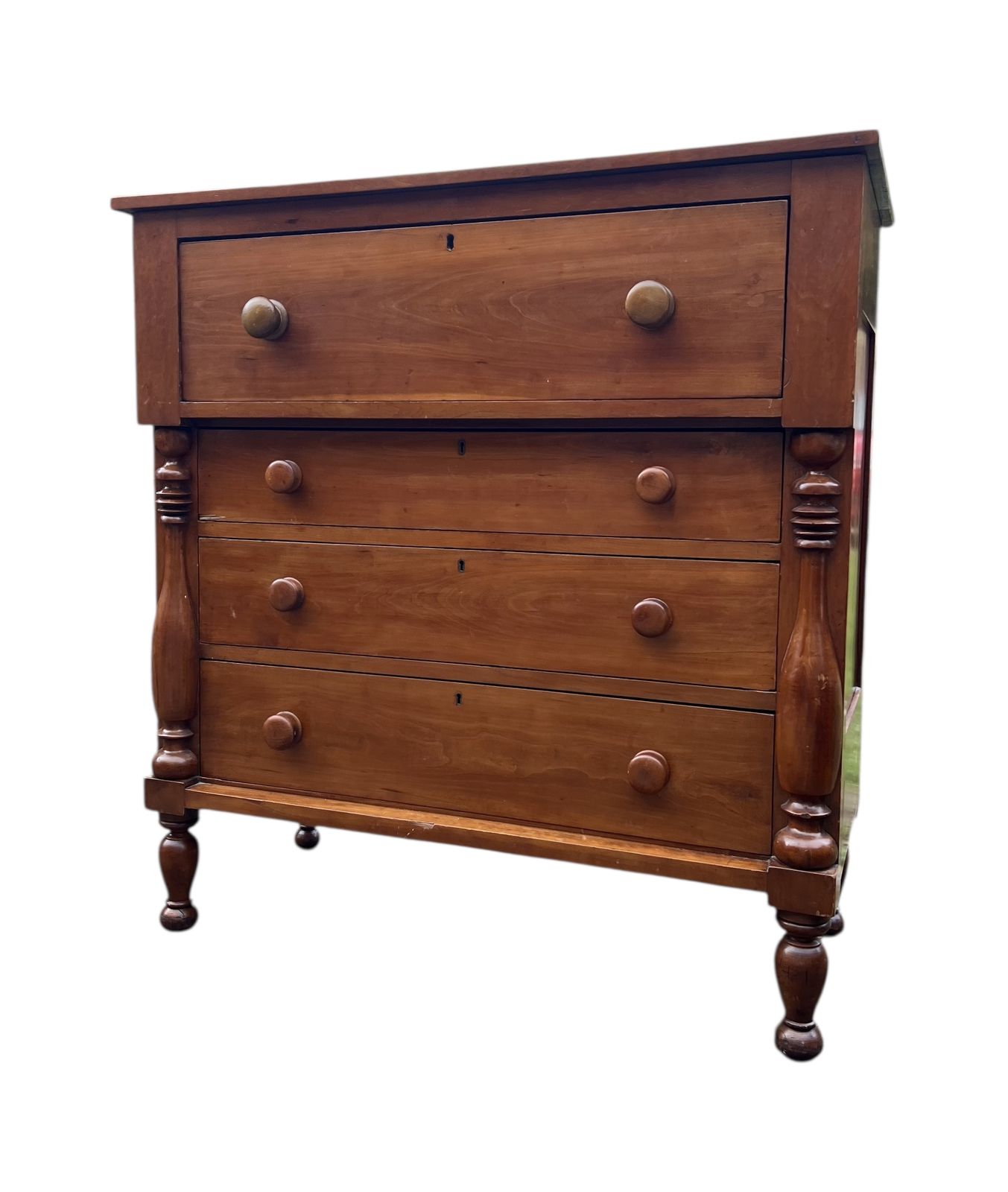 Antique 19th C Cherrywood Empire Chest Of Drawers photo furniture