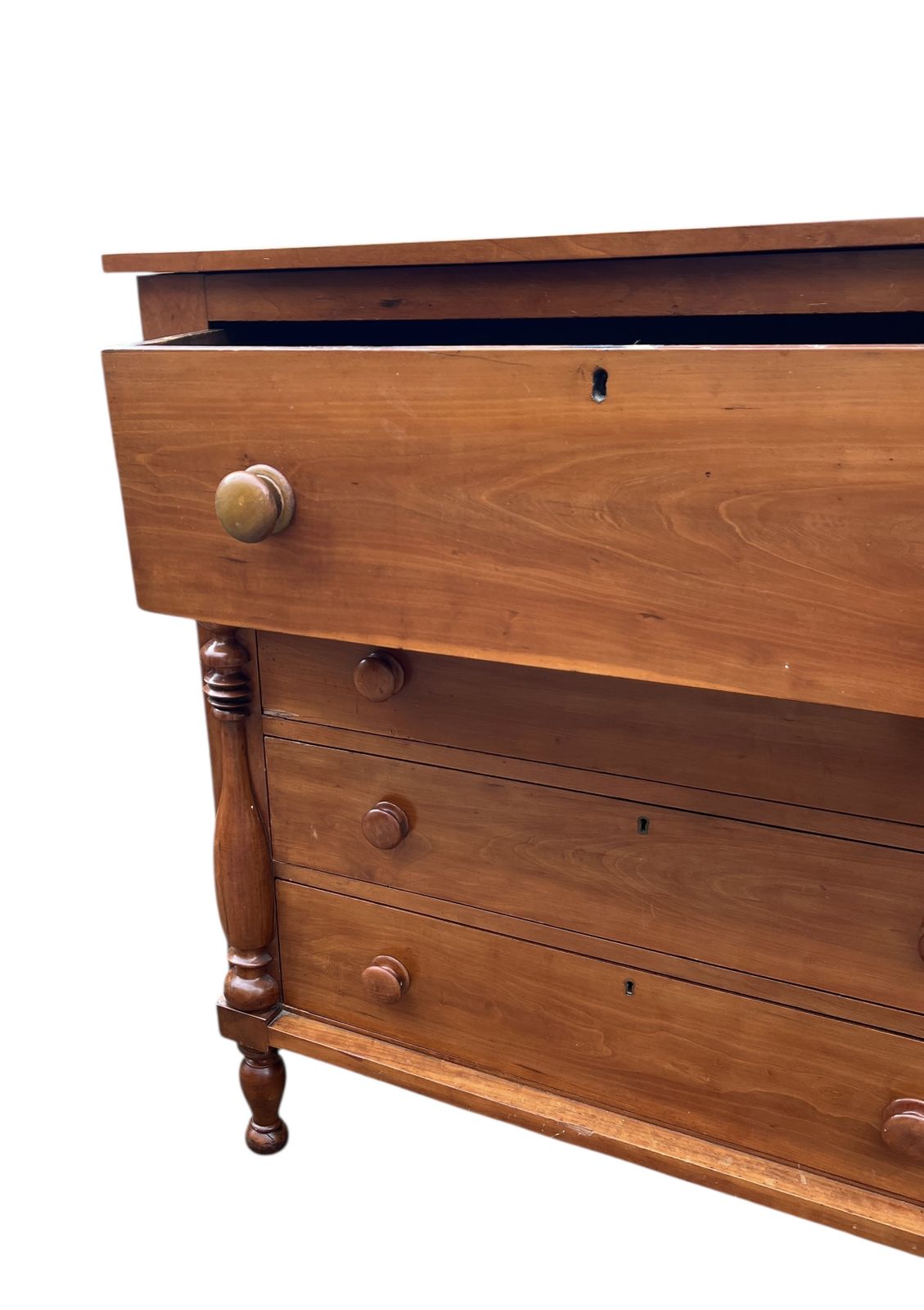 photo furniture Antique 19th C Cherrywood Empire Chest Of Drawers