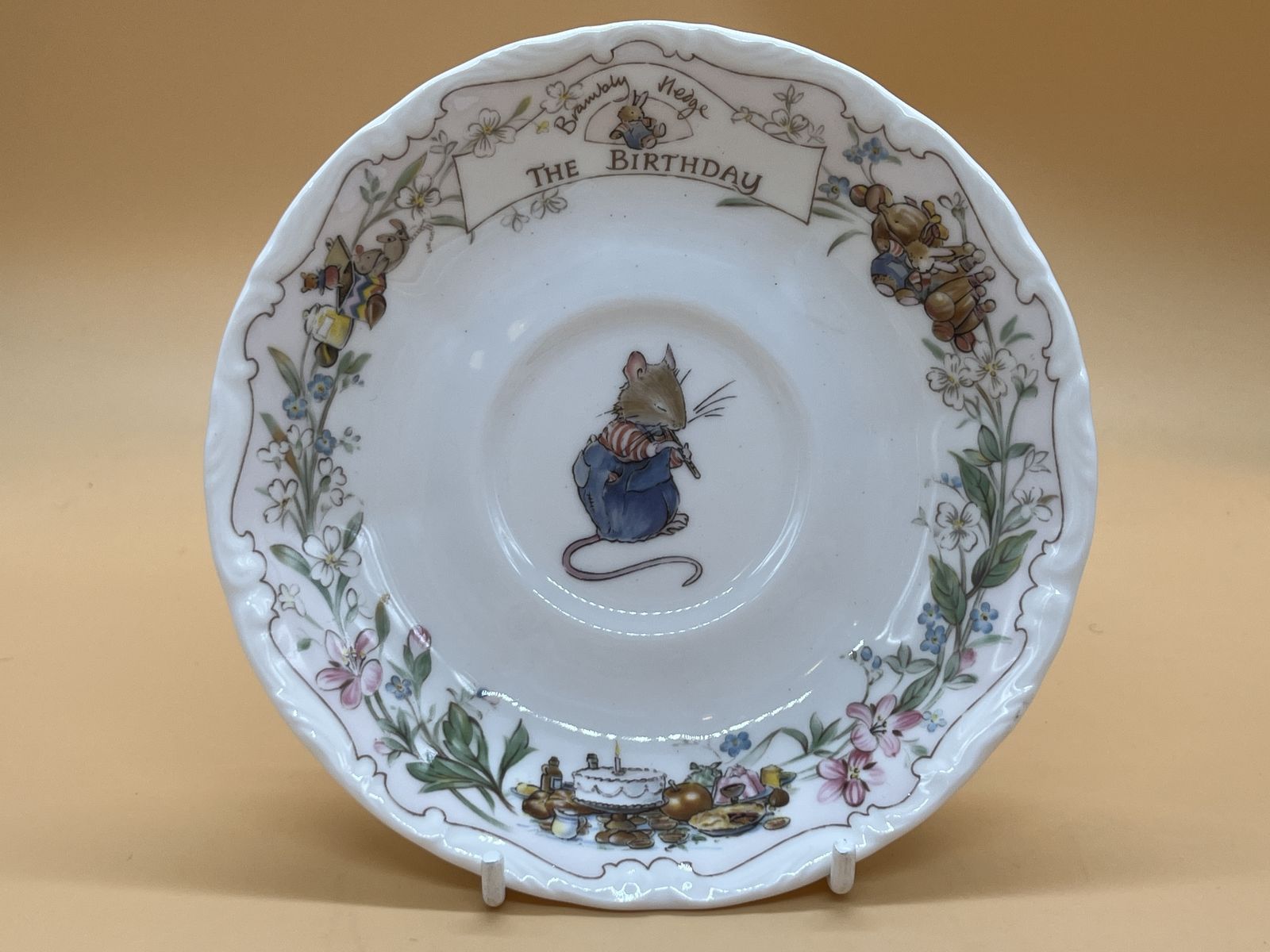 Royal Doulton China Jill Barklem Brambly Hedge The Birthday Full Size Tea Cup, Saucer & Plate Trio. photo 95.0