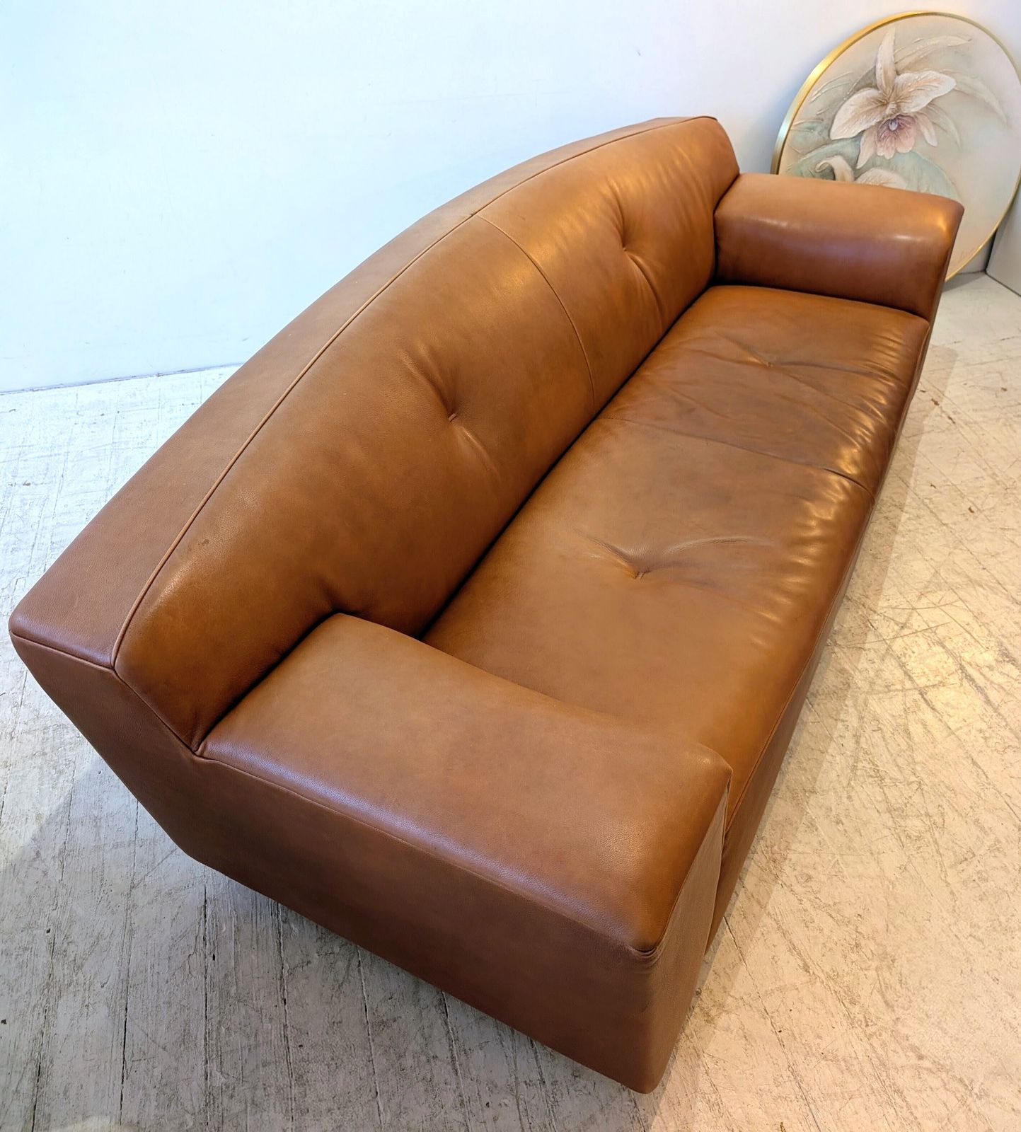 photo buy Vintage Dutch Buffalo Leather 'Rivera' Sofa By Gijs Papavoine For Montis C 1980s / 90s