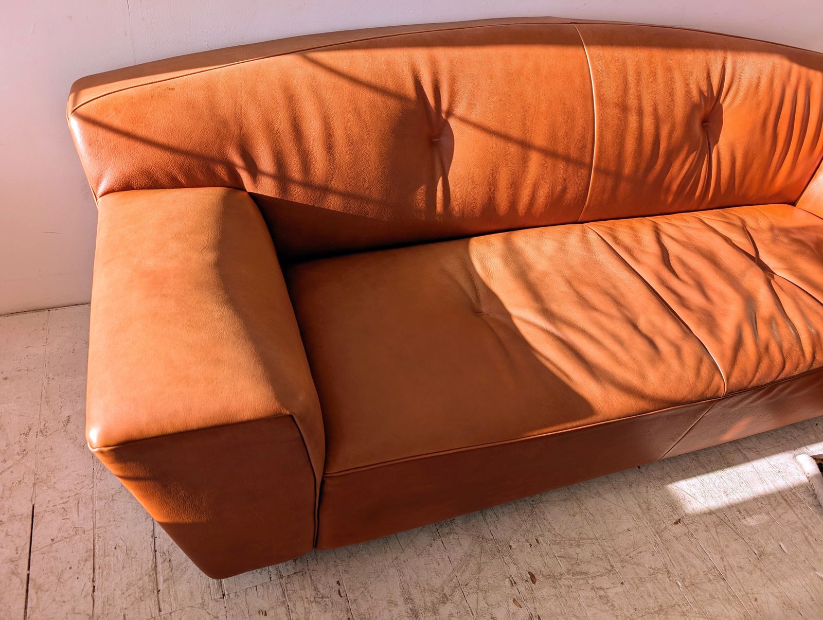 photo vintage Vintage Dutch Buffalo Leather 'Rivera' Sofa By Gijs Papavoine For Montis C 1980s / 90s