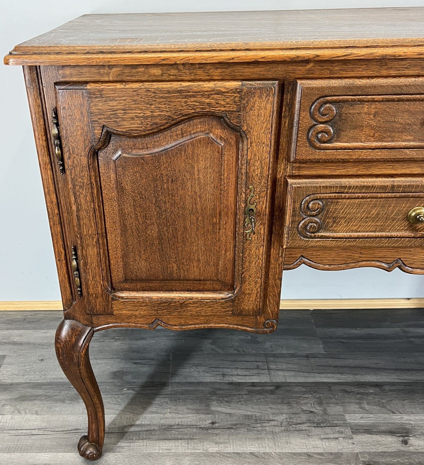 Cabinet Vintage French Louis XVI Style Tv Stand Desk Oak Sideboard Lot 4516 photo furniture