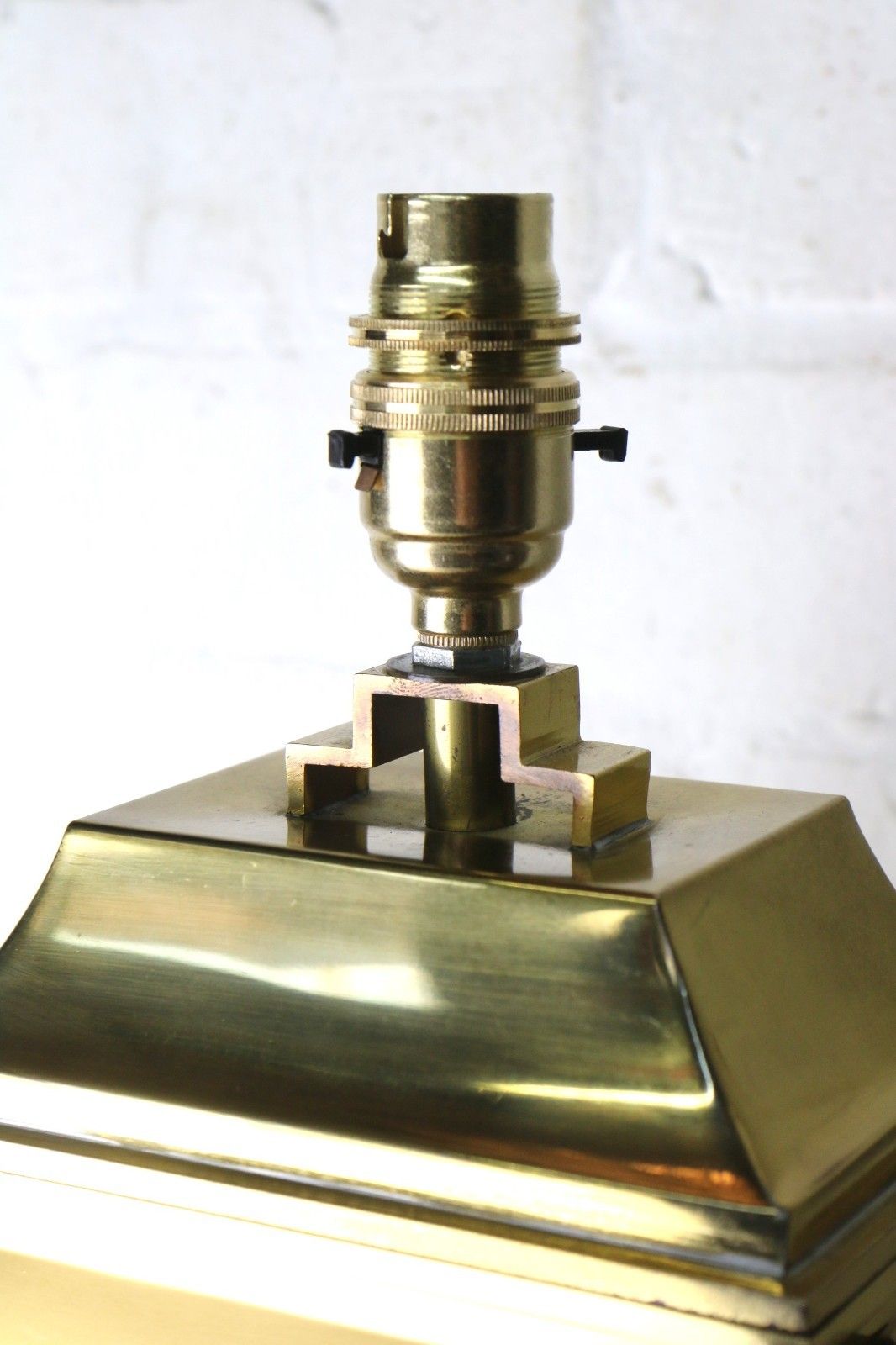 Table Lamp A Large Brass Japanese Lamp Lacquered Finish Late 20th C. Circa 1970s photo Lighting