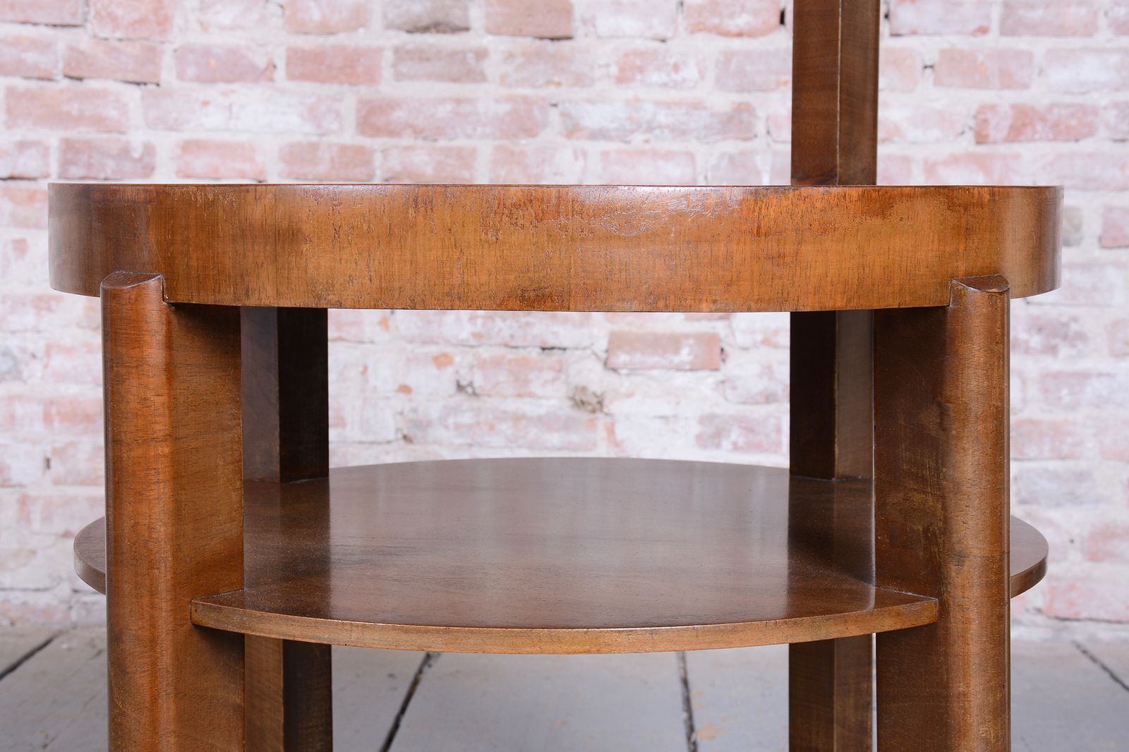 Restored Art Deco Floor Lamp, Beech, Walnut, New Electrification, Czech, 1930s photo for sale