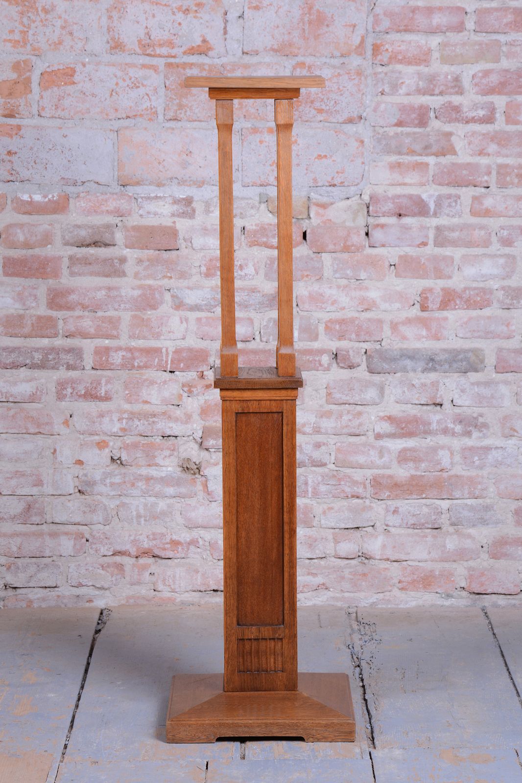 Restored Art Deco Pedestal, Oak, Revived Polish, Austria, 1910s photo furniture