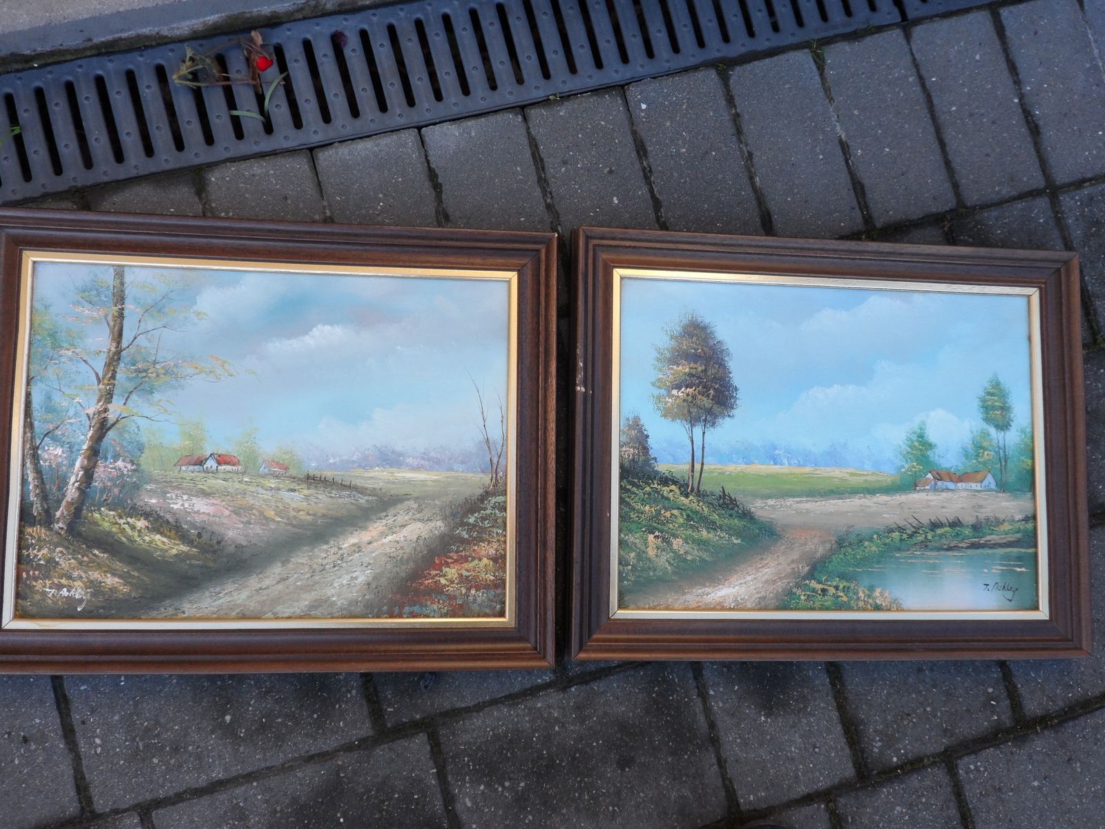 X2 Original Oil Paintings On Canvas   Landscape   Signed J Ashley