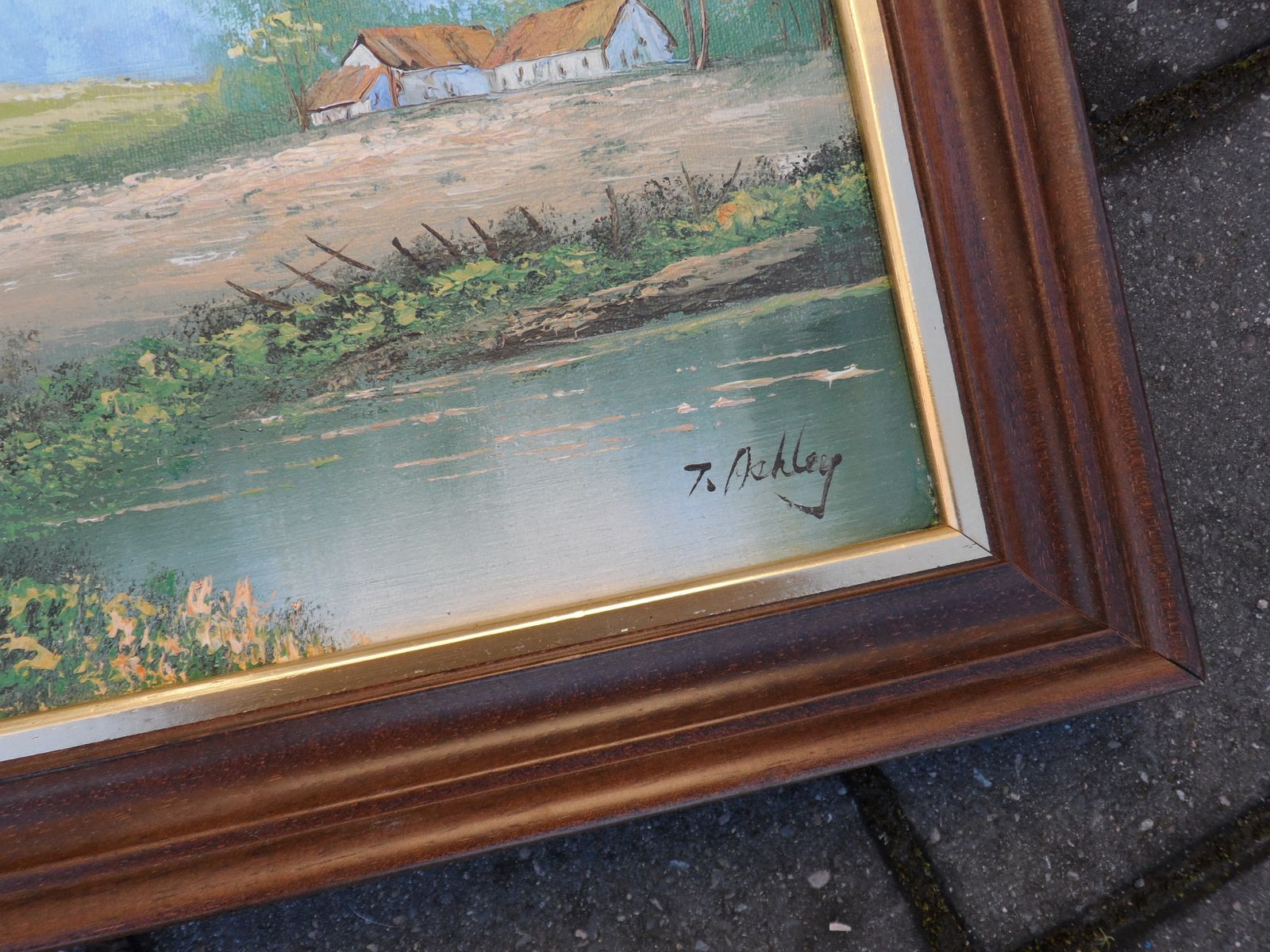 X2 Original Oil Paintings On Canvas   Landscape   Signed J Ashley photo buy