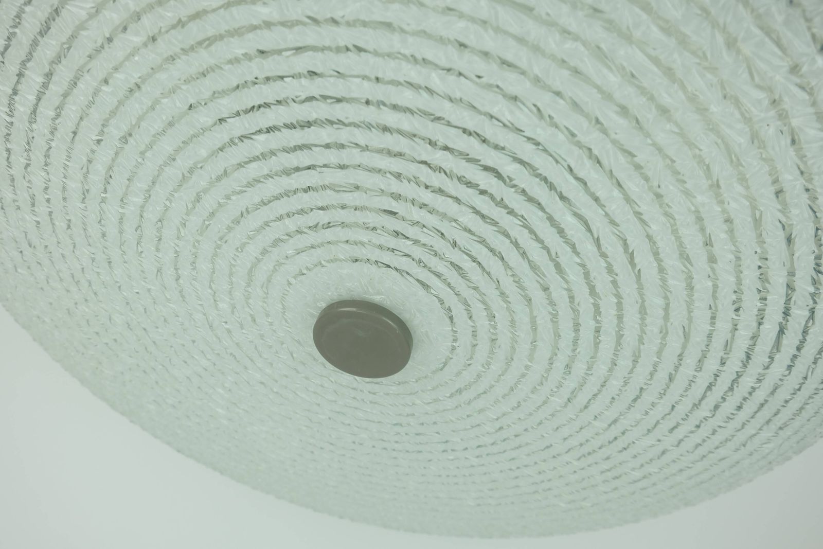 photo vinterior Rare And Large Hillebrand Ceiling Light From The 1960s, In Textured Glass And Blue Metal Frame.