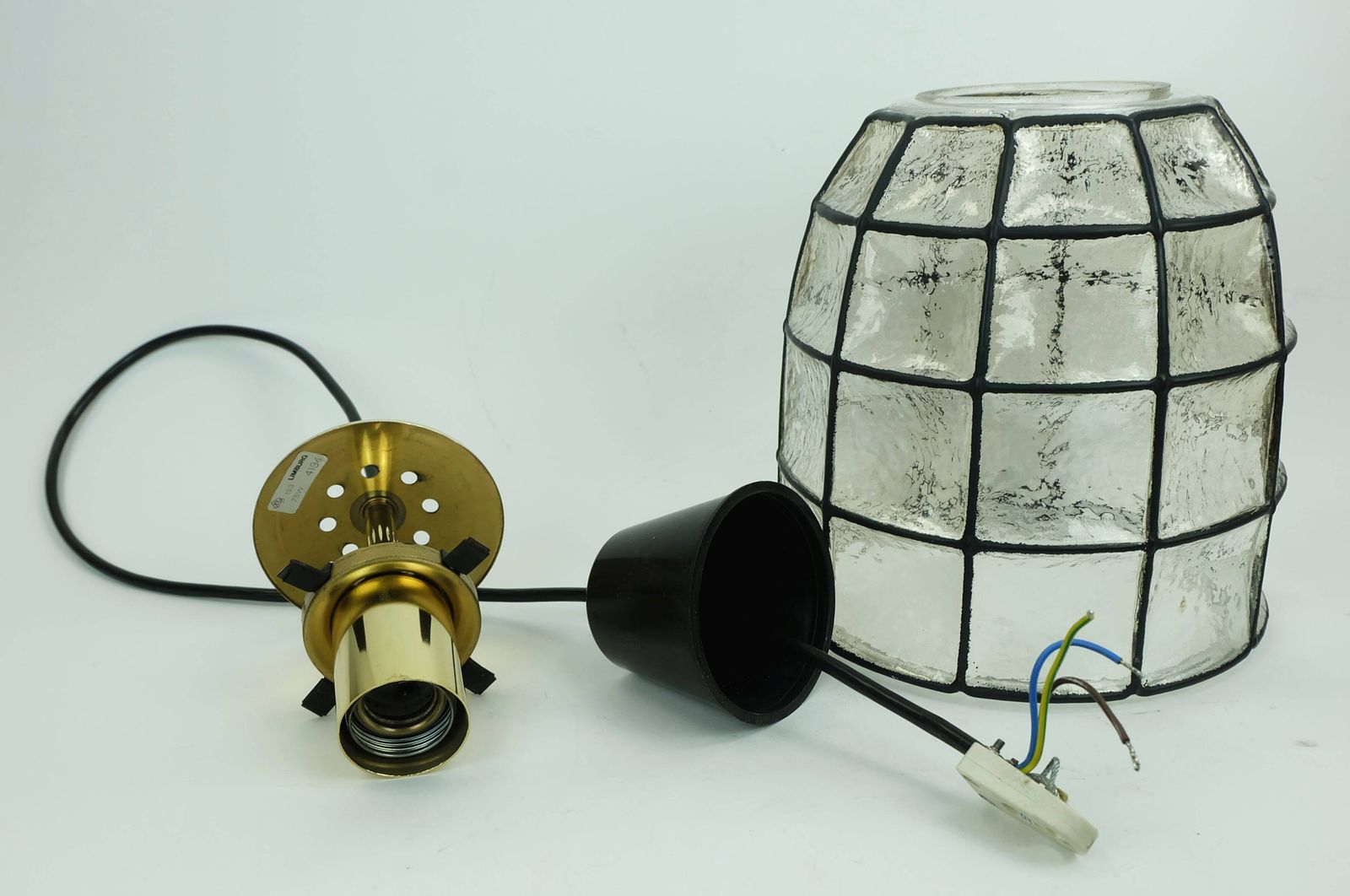 Glashütte Limbourg Hanging Lamp, 1960s 1970s, Glass Pendant Light, Model 4184 photo vintage