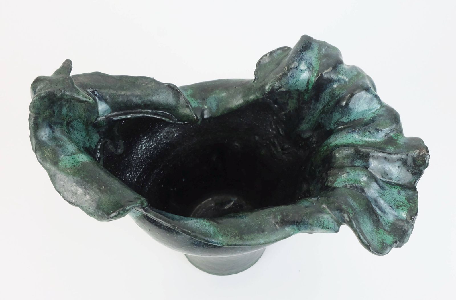 Modern Danish Ceramic Bowl Vase, Conny Walther Workshop Pottery, Denmark, 60s 70s photo vintage