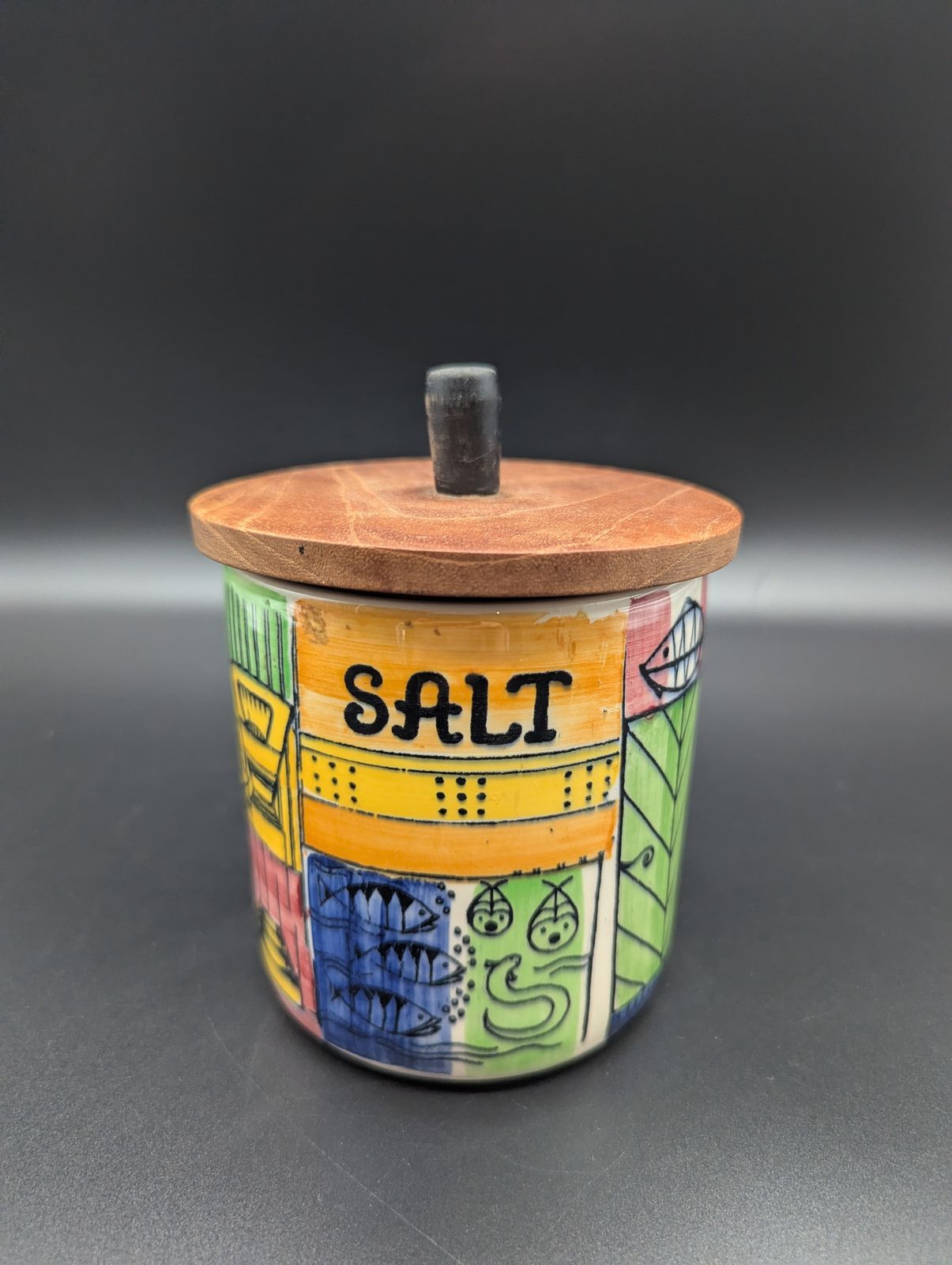 photo vinterior Set Of Five “Vår Lilla Stad / Our Small Town” Kitchen Canisters – Anita Nylund For Jie Gantofta, Sweden (1950s–60s)