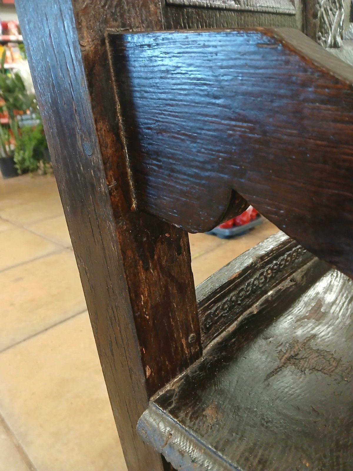 18th Century Pine Hand Carved Hall Bench Poss Reconstructed  Queen Anne Coffer photo vinterior