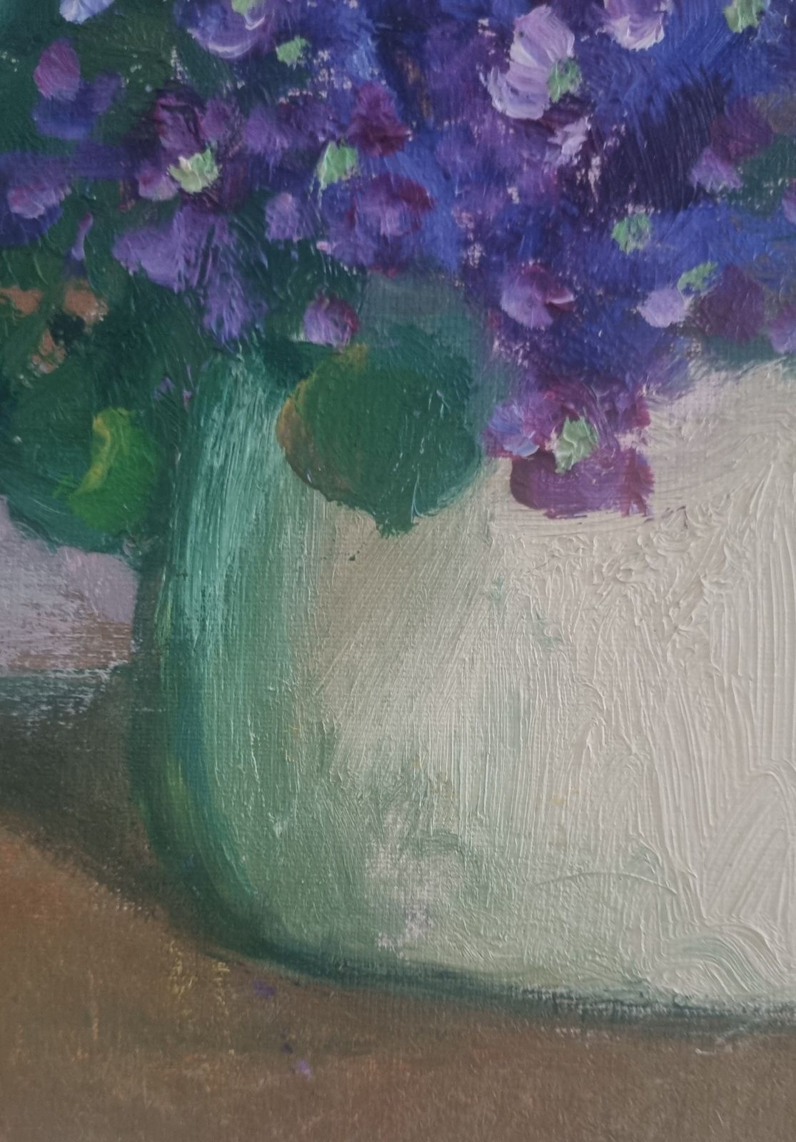 Original Framed Vintage Mid Century Swedish Still Life Potted Violets photo 300.0