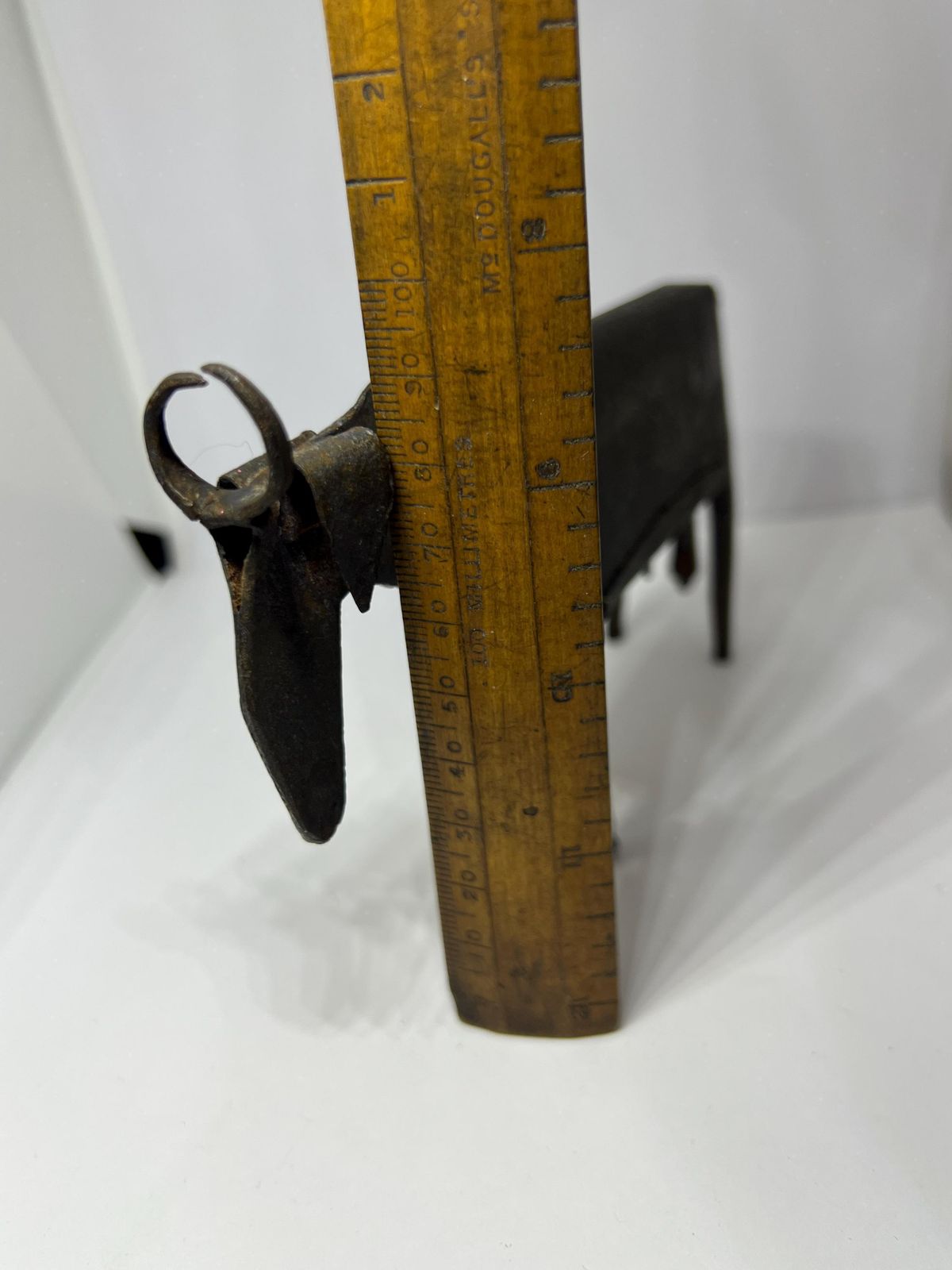 Brutalist Metal Cow Sculpture. Hand Forged Minimalist Bovine Figure. Iron Abstract Folk Art Figurine. Quirky Horned Metal Heifer. Mcm Decor. photo buy