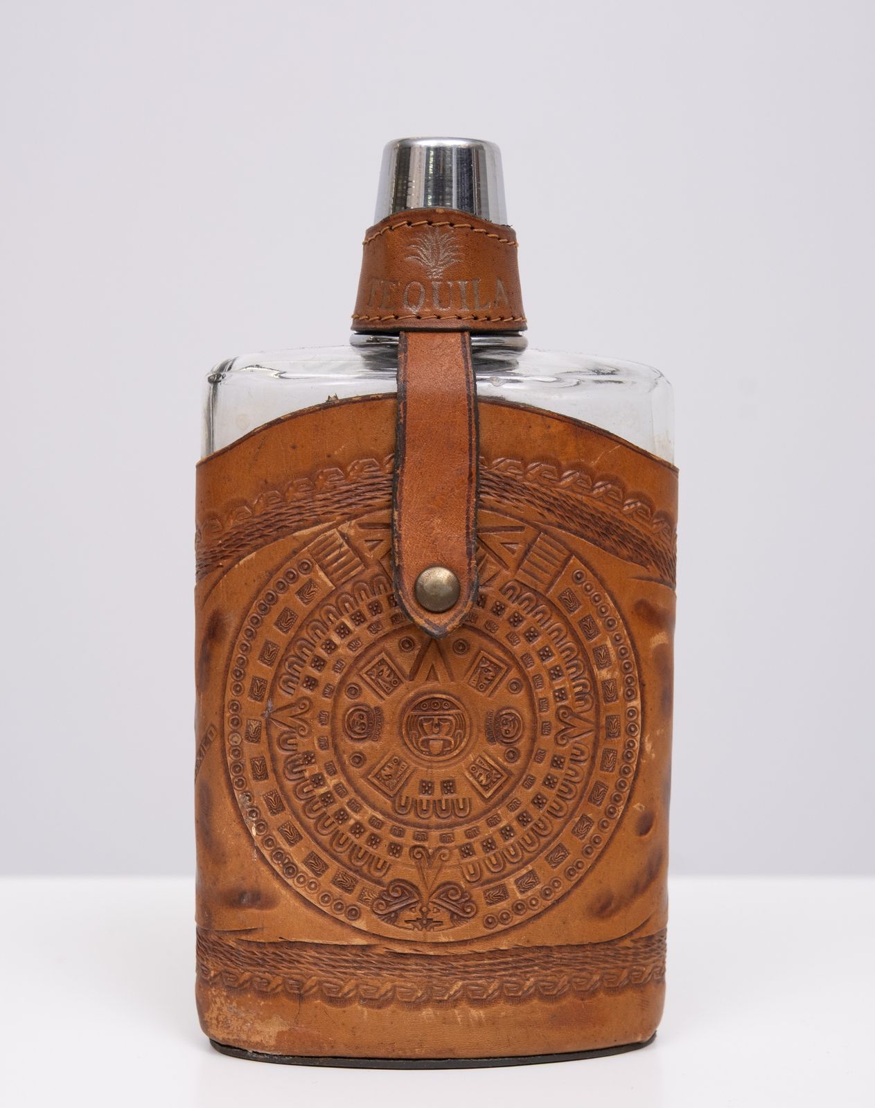 Angel Pazmino Tequila Hip Flask Ecuador Jaren 1960
