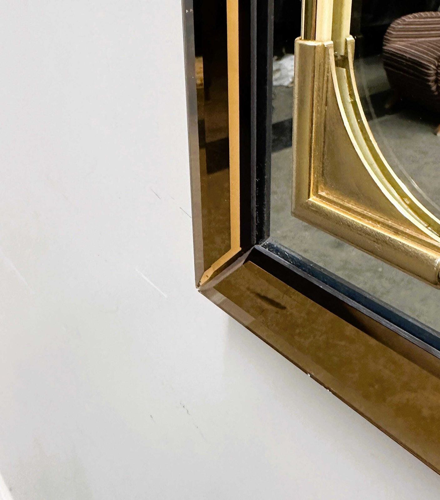 Rectangular Schöninger Mirror With Bronze Tinted Glass & Brass Detailing, Germany 1980s. photo buy