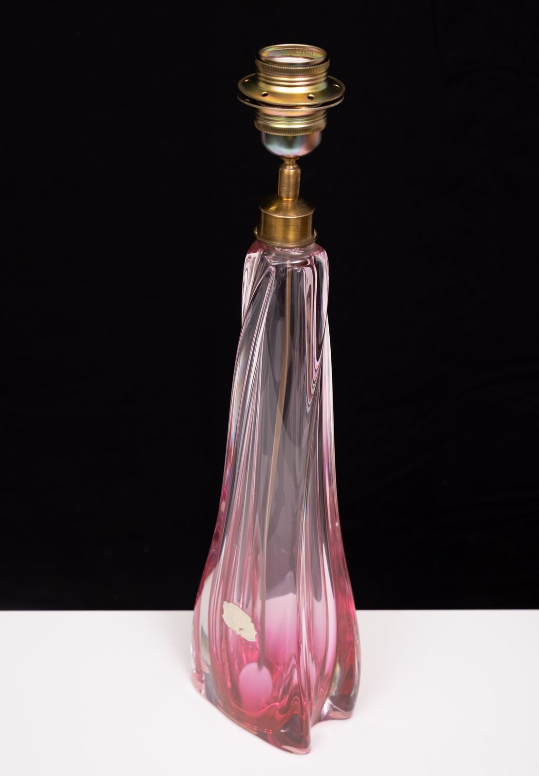 900.0 Val Saint Lambert Crystal Glass Table Lamp 1960s Belgium photo