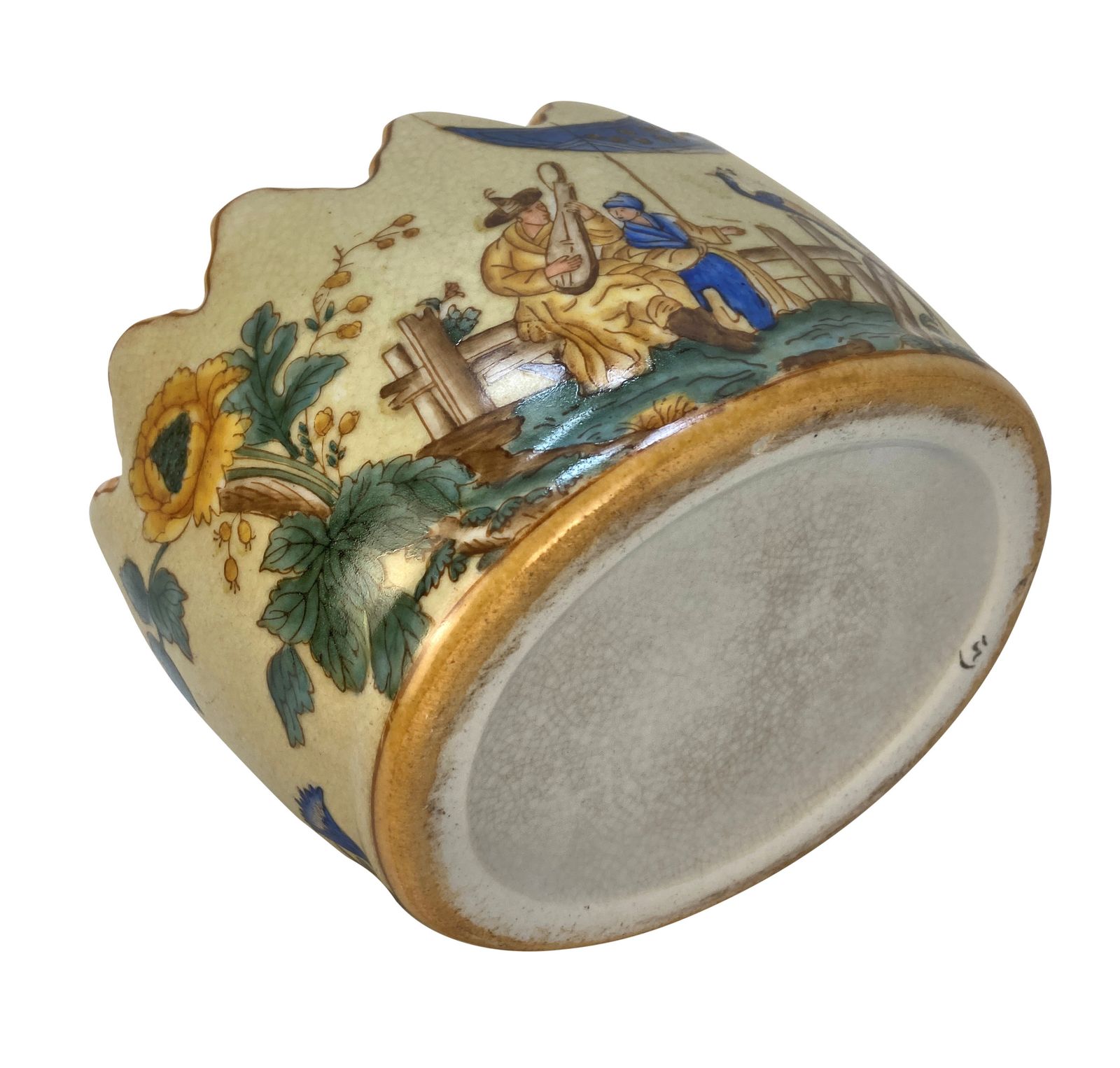 A Cache Pot Painted With Oriental Scenes photo Home Decor