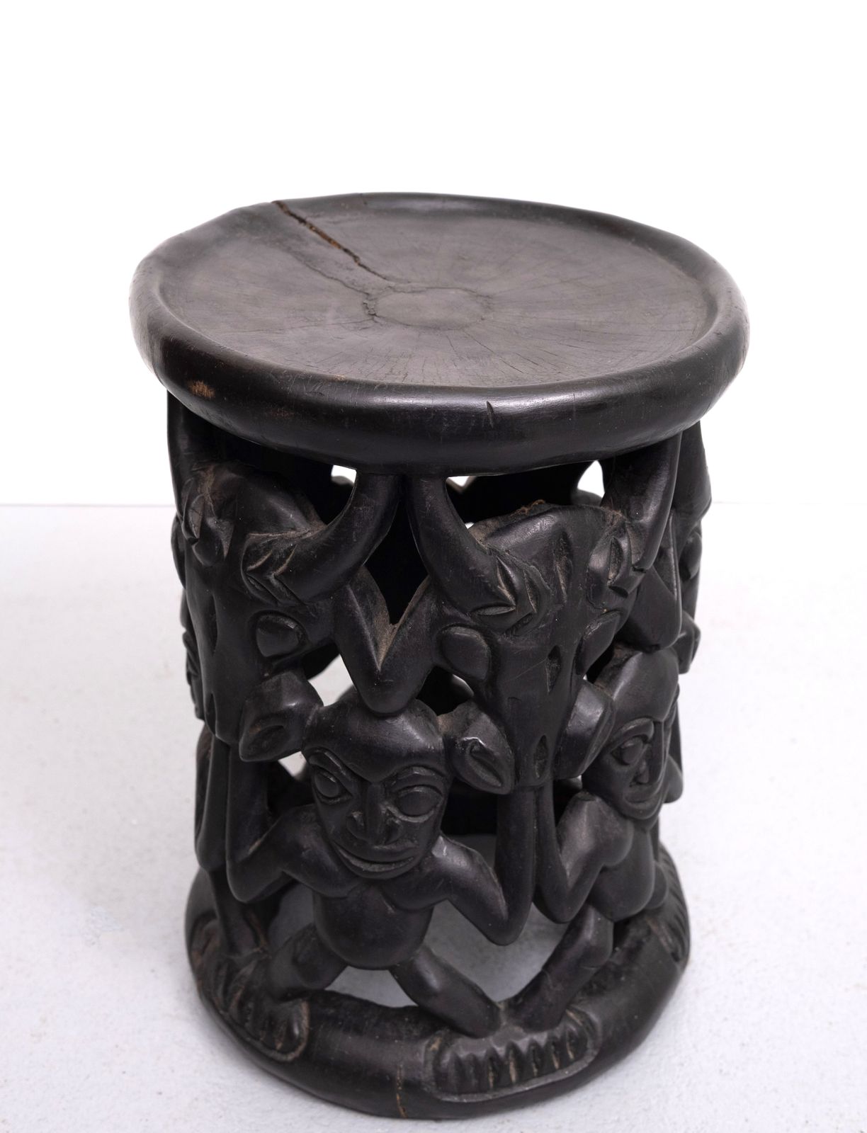 African Tribal Stool Amileke, Cameroon Africa, 1950's photo vinterior