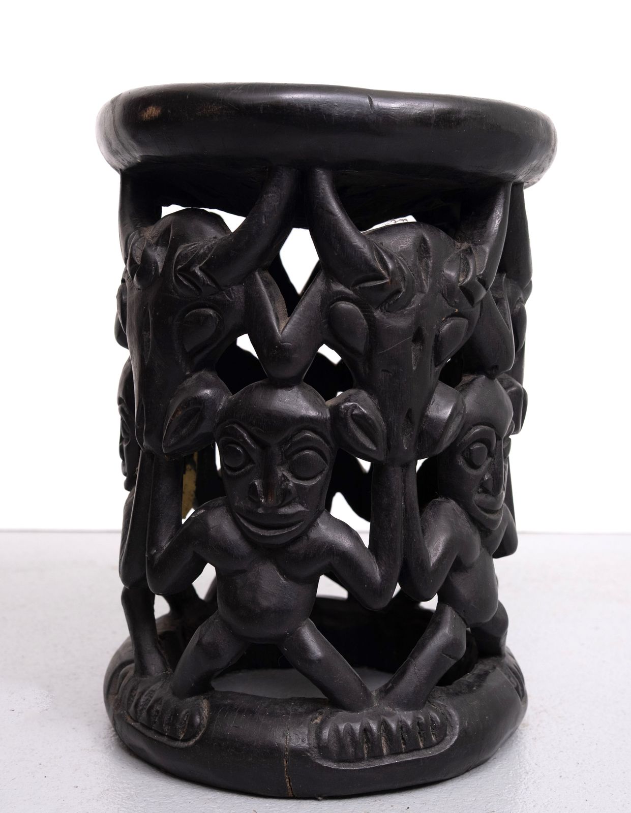 African Tribal Stool Amileke, Cameroon Africa, 1950's photo vintage