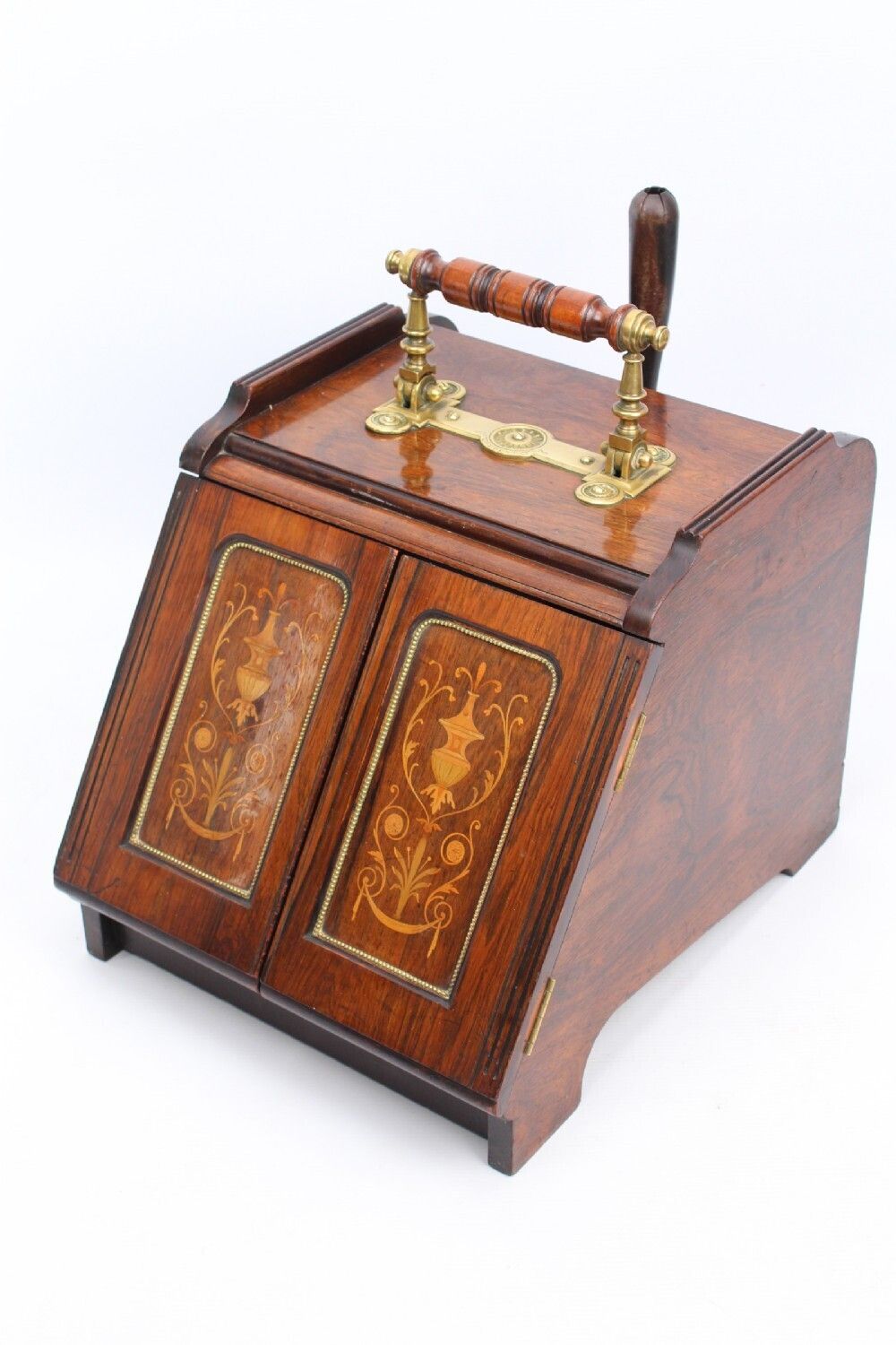Victorian Inlaid Rosewood Metamorphic Coal Scuttle photo furniture