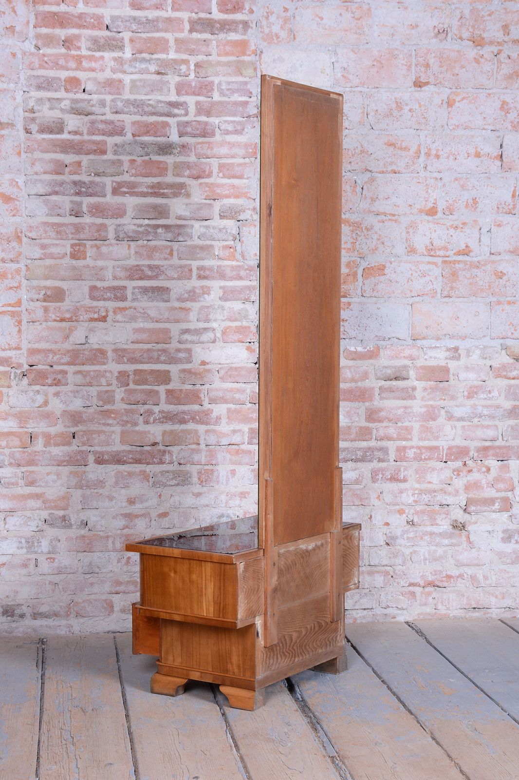 photo furniture Restored Art Deco Dressing Mirror, Cherry Wood, Glass, Polish, Czech, 1920s